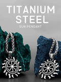 316L Stainless Steel Sun Wheel Pendant Necklace Unique Pagan Amulet Jewelry Retro Mysterious Slavic Symbol Wholesale Necklaces Viking Warriors