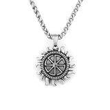 316L Stainless Steel Sun Wheel Pendant Necklace Unique Pagan Amulet Jewelry Retro Mysterious Slavic Symbol Wholesale Necklaces Viking Warriors