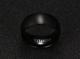 8mm Black Titanium Steel Ring Viking Warriors