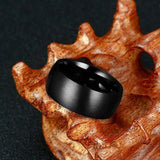 8mm Black Titanium Steel Ring Viking Warriors