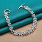 925 Sterling Silver Chain Necklace and Bracelet Jewelry Sets Viking Warriors