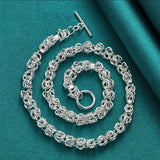 925 Sterling Silver Chain Necklace and Bracelet Jewelry Sets Viking Warriors