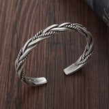 925 Sterling Silver Twisted Woven Bracelet Bracelets Viking Warriors