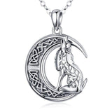 925 Sterling Silver Viking Howling Wolf Necklace Necklaces Viking Warriors