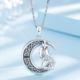 925 Sterling Silver Viking Howling Wolf Necklace Necklaces Viking Warriors