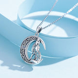 925 Sterling Silver Viking Howling Wolf Necklace Necklaces Viking Warriors