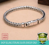925 Sterling Silver Weave Chain Bracelet Bracelets Viking Warriors