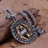 Norse Wolves and Runes Necklace