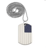 American Flag Army Dog Tag Pendant Necklace Necklace Viking Warriors