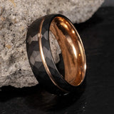 Black  and Gold Tungsten carbide Ring ring Viking Warriors