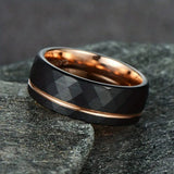 Black  and Gold Tungsten carbide Ring ring Viking Warriors