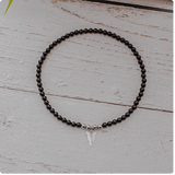 Black Onyx Beaded  Arrow Pendant necklace Viking Warriors