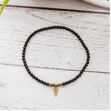 Black Onyx Beaded  Arrow Pendant necklace Viking Warriors