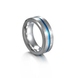 Blue Tungsten Carbide Wedding Bands ring Viking Warriors