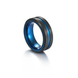 Blue Tungsten Carbide Wedding Bands ring Viking Warriors