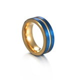 Blue Tungsten Carbide Wedding Bands ring Viking Warriors