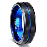 Blue Tungsten Carbide Wedding Bands ring Viking Warriors