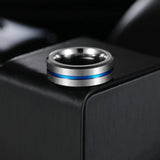 Blue Tungsten Carbide Wedding Bands ring Viking Warriors