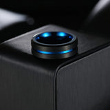 Blue Tungsten Carbide Wedding Bands ring Viking Warriors
