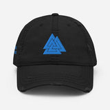 Blue Valknut Distressed Dad Hat Hats Viking Warriors