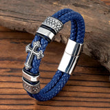 Braided Leather Cross Bracelet Bracelets Viking Warriors