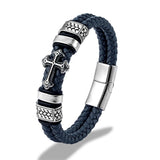 Braided Leather Cross Bracelet Bracelets Viking Warriors