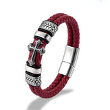 Braided Leather Cross Bracelet Bracelets Viking Warriors