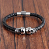 Braided Leather Skull Bracelet Bracelets Viking Warriors