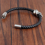 Braided Leather Skull Bracelet Bracelets Viking Warriors