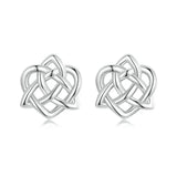 Celtic Knot Heart 925 Sterling Silver Stud Earrings Earrings Viking Warriors