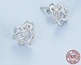 Celtic Knot Heart 925 Sterling Silver Stud Earrings Earrings Viking Warriors