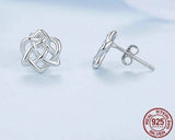 Celtic Knot Heart 925 Sterling Silver Stud Earrings Earrings Viking Warriors