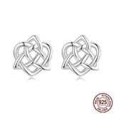 Celtic Knot Heart 925 Sterling Silver Stud Earrings Earrings Viking Warriors