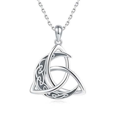 Celtic Knot Moon Trinity Symbol Necklace necklaces Viking Warriors