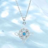 Celtic Knot  Sterling Silver Opal Necklace Necklaces Viking Warriors