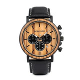 Chronograph Wooden / Leather Wristwatch Watches Viking Warriors
