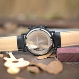 Chronograph Wooden / Leather Wristwatch Watches Viking Warriors
