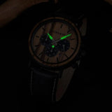 Chronograph Wooden / Leather Wristwatch Watches Viking Warriors