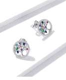 Colorful Tree of Life 925 Sterling Silver Stud Earrings tree of life earrings Viking Warriors