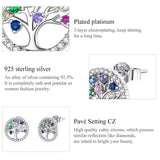 Colorful Tree of Life 925 Sterling Silver Stud Earrings tree of life earrings Viking Warriors