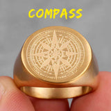 Compass Signet Ring Viking Warriors