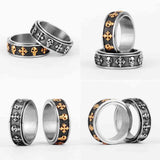 Cross Skull Spinner Ring Viking Warriors