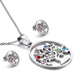 Crystal Tree of Life Jewelry Sets necklace and earrings set Viking Warriors