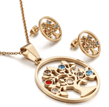 Crystal Tree of Life Jewelry Sets necklace and earrings set Viking Warriors
