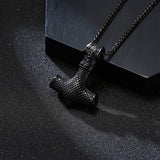 Dark Mjölnir Hammer Pendant Necklace Necklaces Viking Warriors