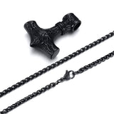 Dark Mjölnir Hammer Pendant Necklace Necklaces Viking Warriors