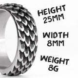 Dragon Scale Stainless Steel Ring ring Viking Warriors