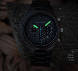 Ebony Wood Chronograph Wristwatch Watches Viking Warriors