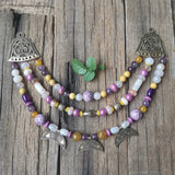 Ethnic Beads Necklace Slavic Viking Moon Brooch Necklace Viking Warriors