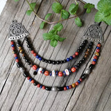 Ethnic Beads Necklace Slavic Viking Moon Brooch Necklace Viking Warriors